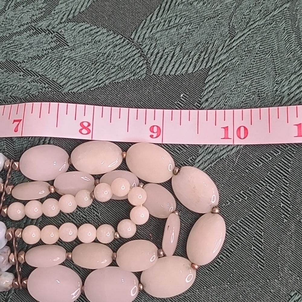 Vintage Nakamol signed Natural Stone and glass Necklace - Picture 4 of 4